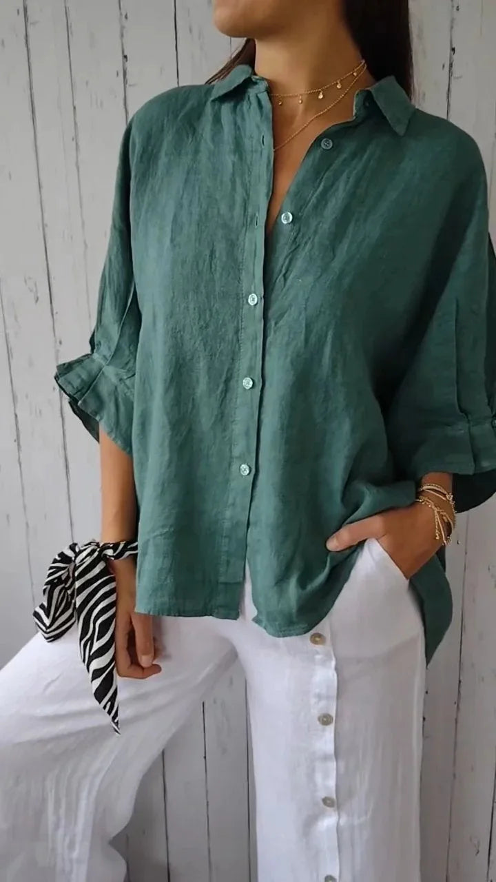 Best Loose Cotton Linen Shirts For Women Fashion And Tops 2024 Spring Summer Elegant Women's Shirt