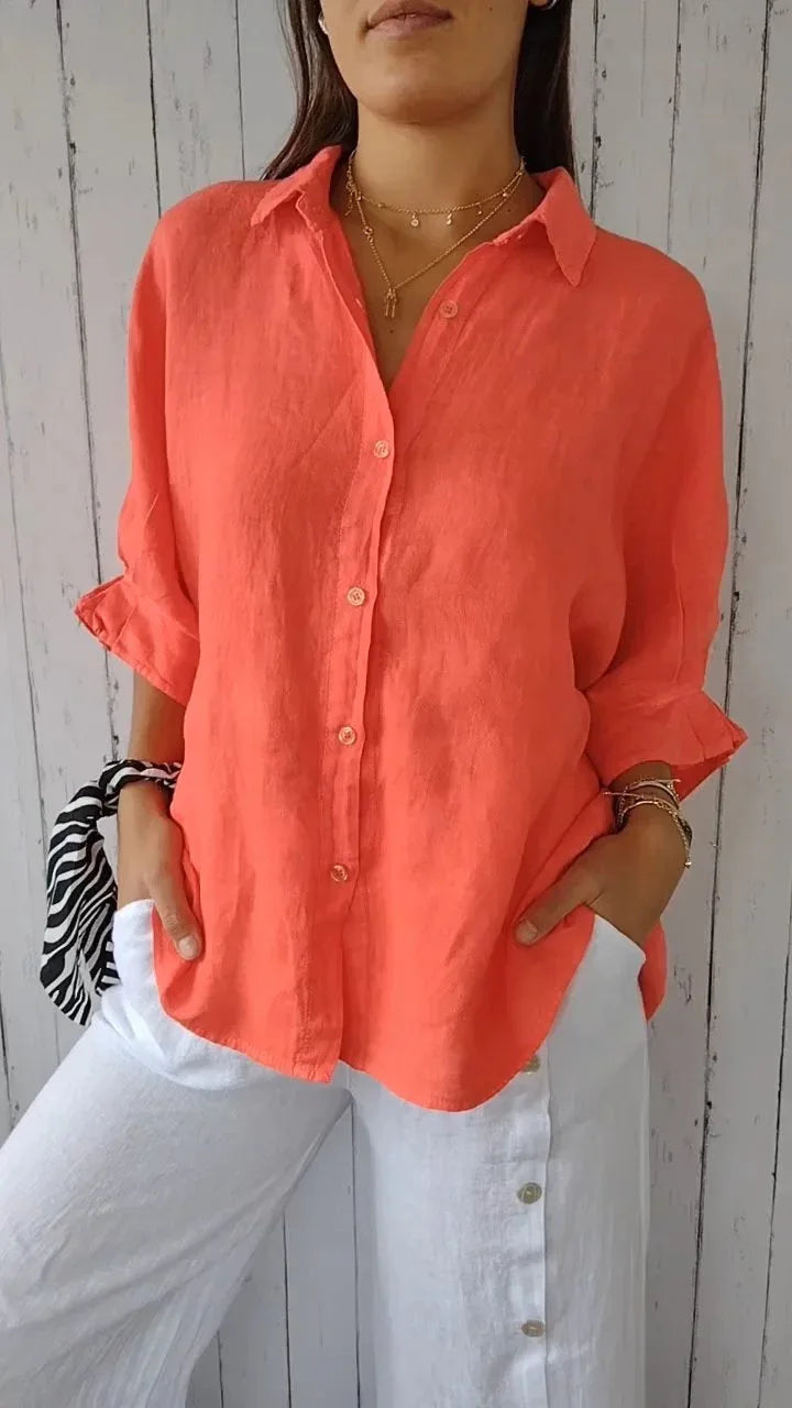 Best Loose Cotton Linen Shirts For Women Fashion And Tops 2024 Spring Summer Elegant Women's Shirt