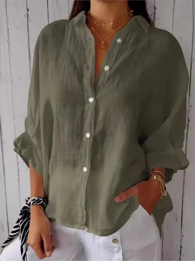 Best Loose Cotton Linen Shirts For Women Fashion And Tops 2024 Spring Summer Elegant Women's Shirt
