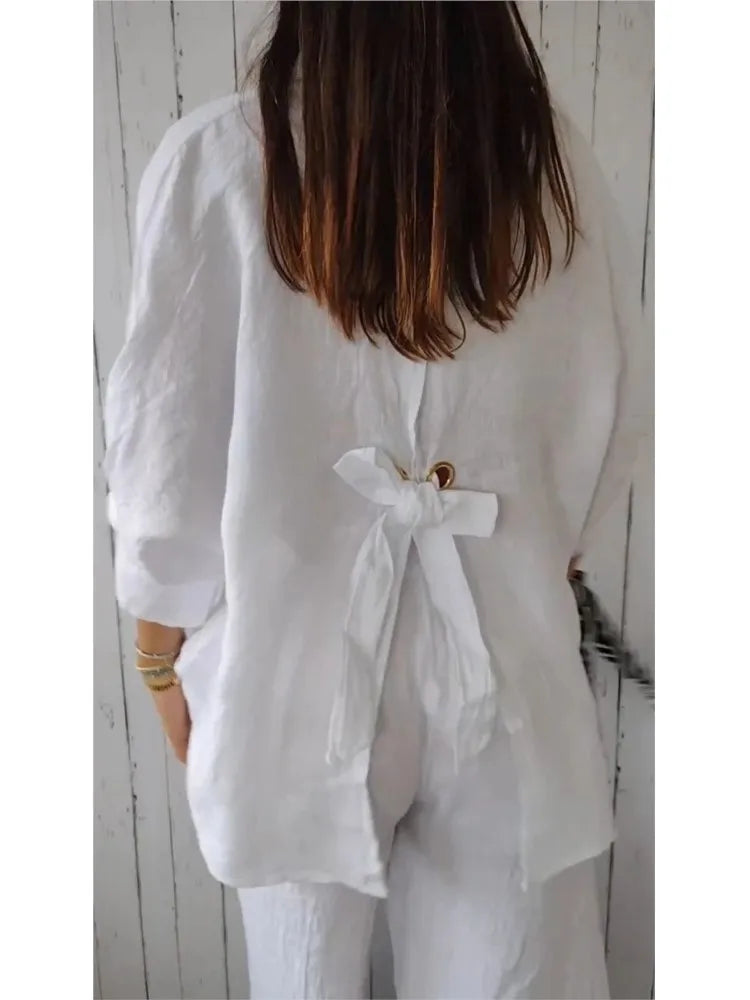 Best Loose Cotton Linen Shirts For Women Fashion And Tops 2024 Spring Summer Elegant Women's Shirt